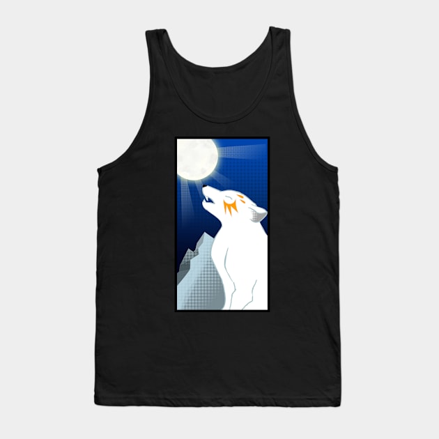 WOLF HOWLING TO THE MOON Tank Top by droidmonkey